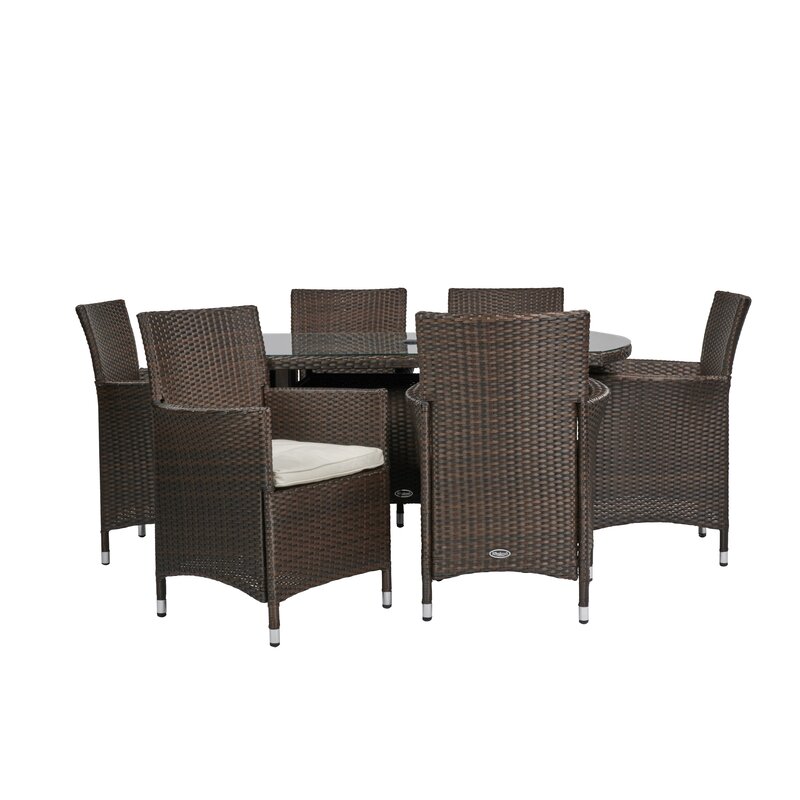 预发布站点、【Furniture】Rectangular 6 - Person 150Cm Long Dining Set with Cushions、mysite-12345