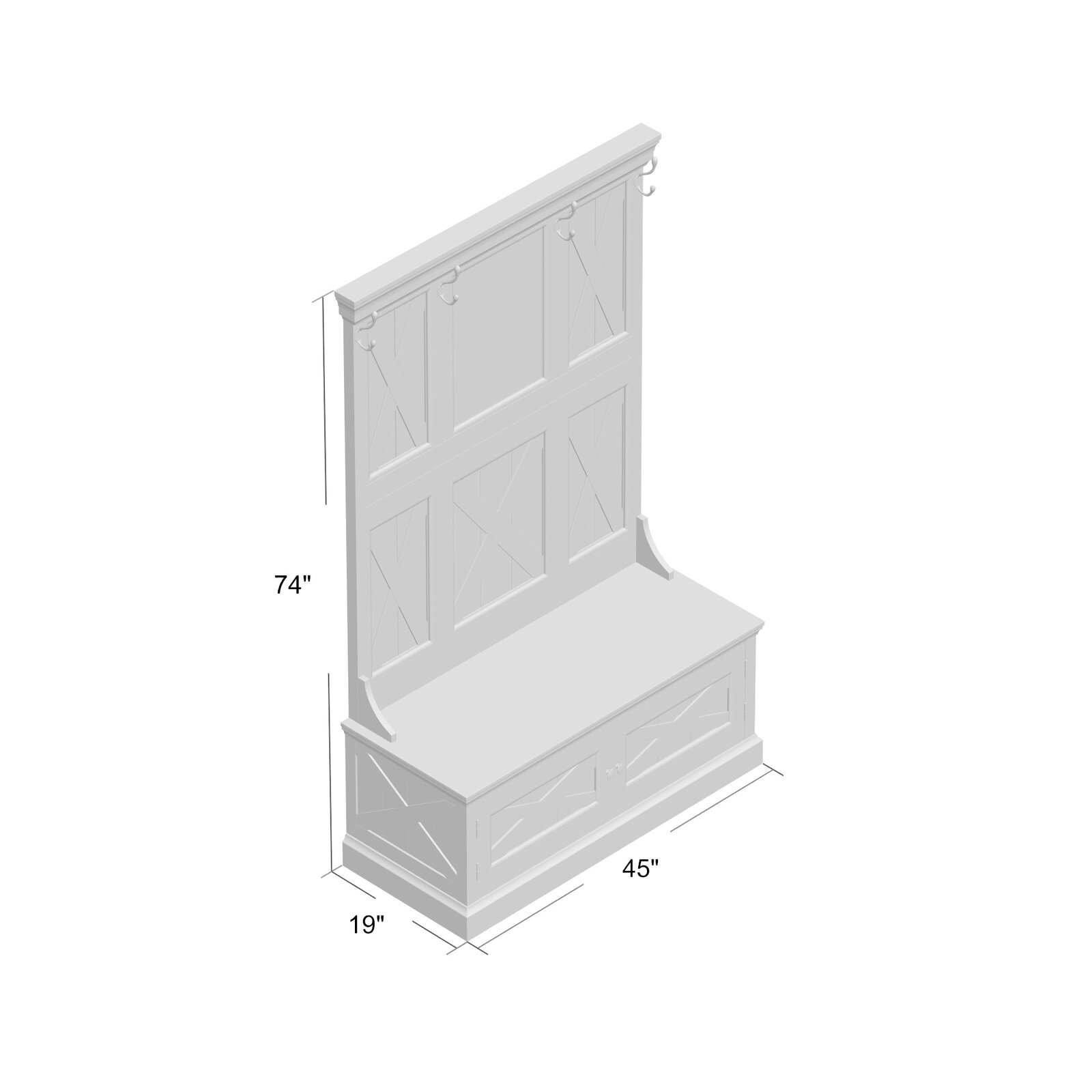 预发布站点、【Furniture】Lana 45'' Wide Mahogany Solid Wood Hall Tree with Bench、-12345