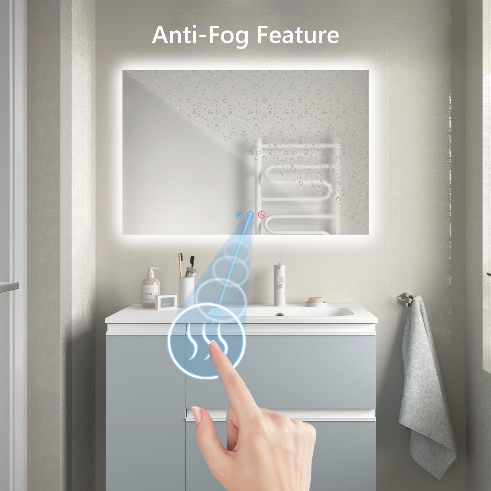 预发布站点、【Home Improvement】Bronson Rectangle LED Wall Mirror、-12345