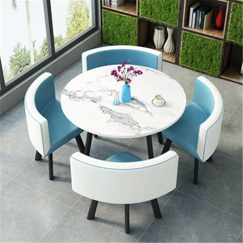 预发布站点、Favorable space saving MINI dining table set 4 chairs with MDF round coffee table.、-12345
