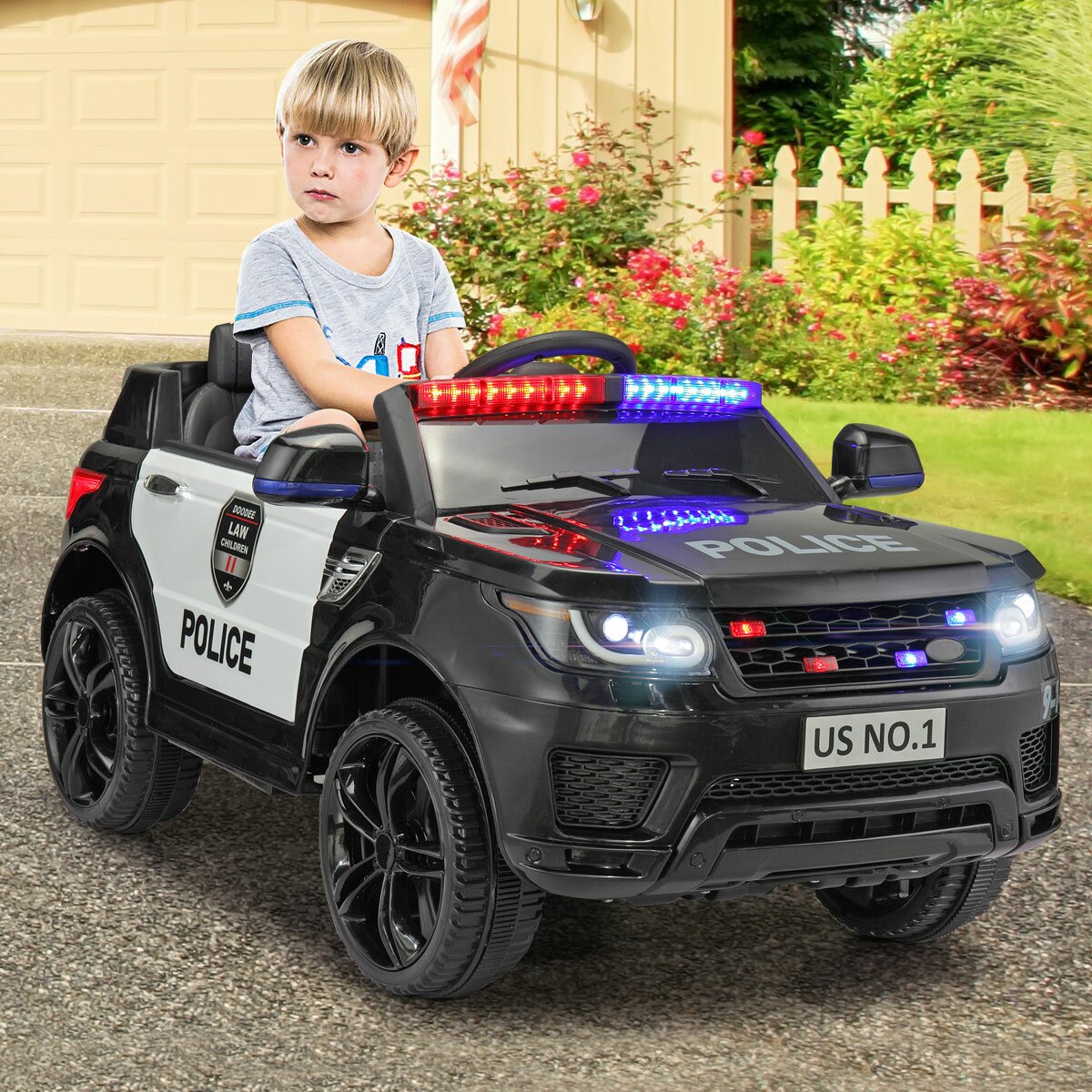 预发布站点、【Baby&Kids】12V Kids Ride on Police Car with Remote Control、-12345