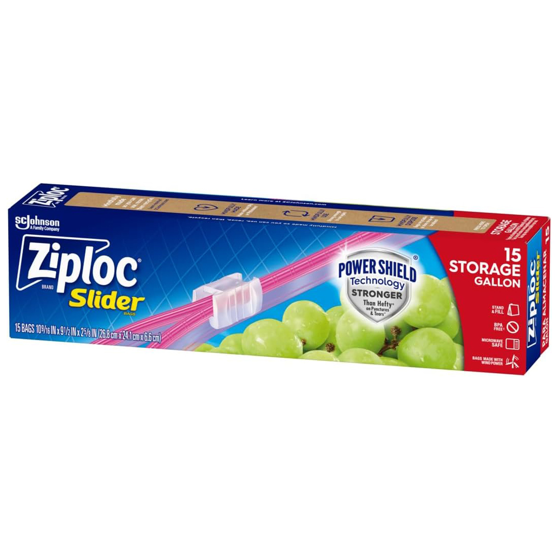 Ziploc Gallon Food Storage Slider Bags, Power Shield Technology for More Durability, 104 Bags Total111mysite