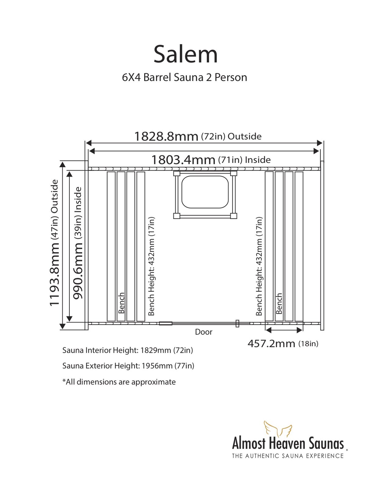 预发布站点、【Sports&Outdoors】Almost Heaven Saunas Salem 2 - Person Traditional Steam Sauna in Cedar、-12345