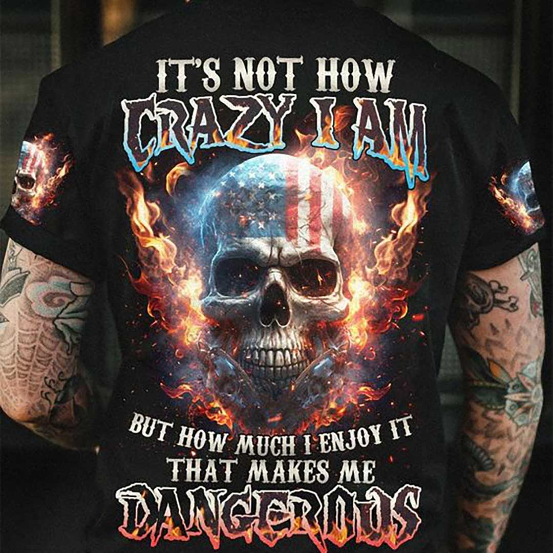 预发布站点、This Makes Me Dangerous American Skull Print Men's T-Shirt、xsh-12345