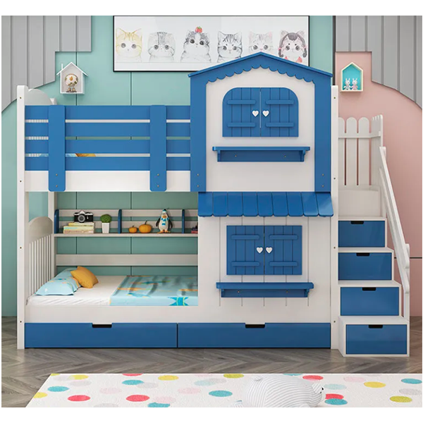 预发布站点、【Furniture】Children's Bunk Bed Mother-Child Bed Girl Bunk Bed with Wardrobe Slide、mysite-12345