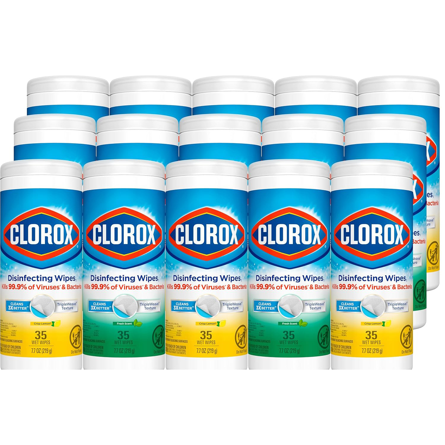 Clorox Disinfecting Wipes Value Pack, Cleaning Wipes, 35 Count Each, Pack of 15 (Package May Vary)111mysite