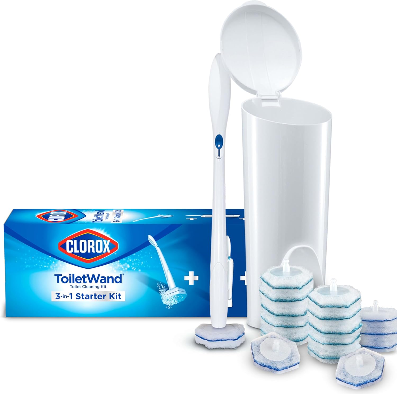 Clorox ToiletWand Disposable Toilet Cleaning System - ToiletWand, Storage Caddy and 16 Disinfecting ToiletWand Refill Heads (Package May Vary)111mysite