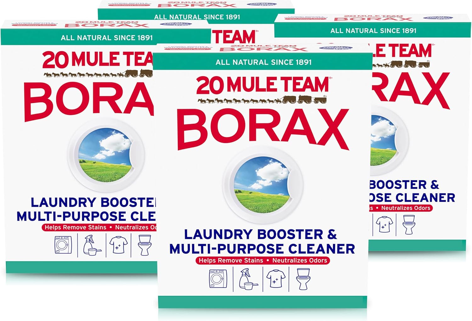 20 Mule Team All Natural Borax Detergent Booster & Multi-Purpose Household Cleaner, 65 Ounce, 4 Count111mysite