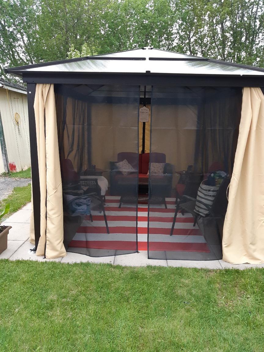 预发布站点、【Gazebo】12'L x 10'W Hard Top Gazebo Canopy Sunshelter Waterproof Sun Shade、mysite-12345