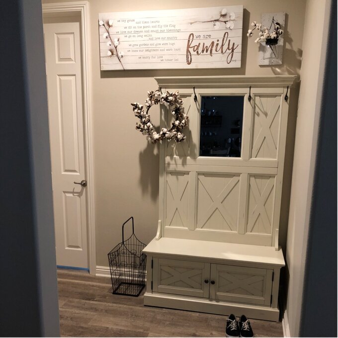 预发布站点、【Furniture】Lana 45'' Wide Mahogany Solid Wood Hall Tree with Bench、-12345