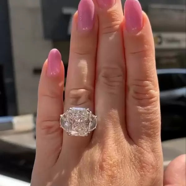 预发布站点、5ct Radiant Cut White Sapphire Engagement Ring、testother-12345