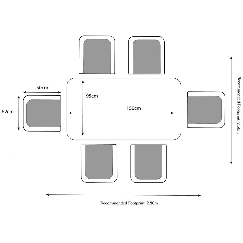 预发布站点、【Furniture】Rectangular 6 - Person 150Cm Long Dining Set with Cushions、mysite-12345
