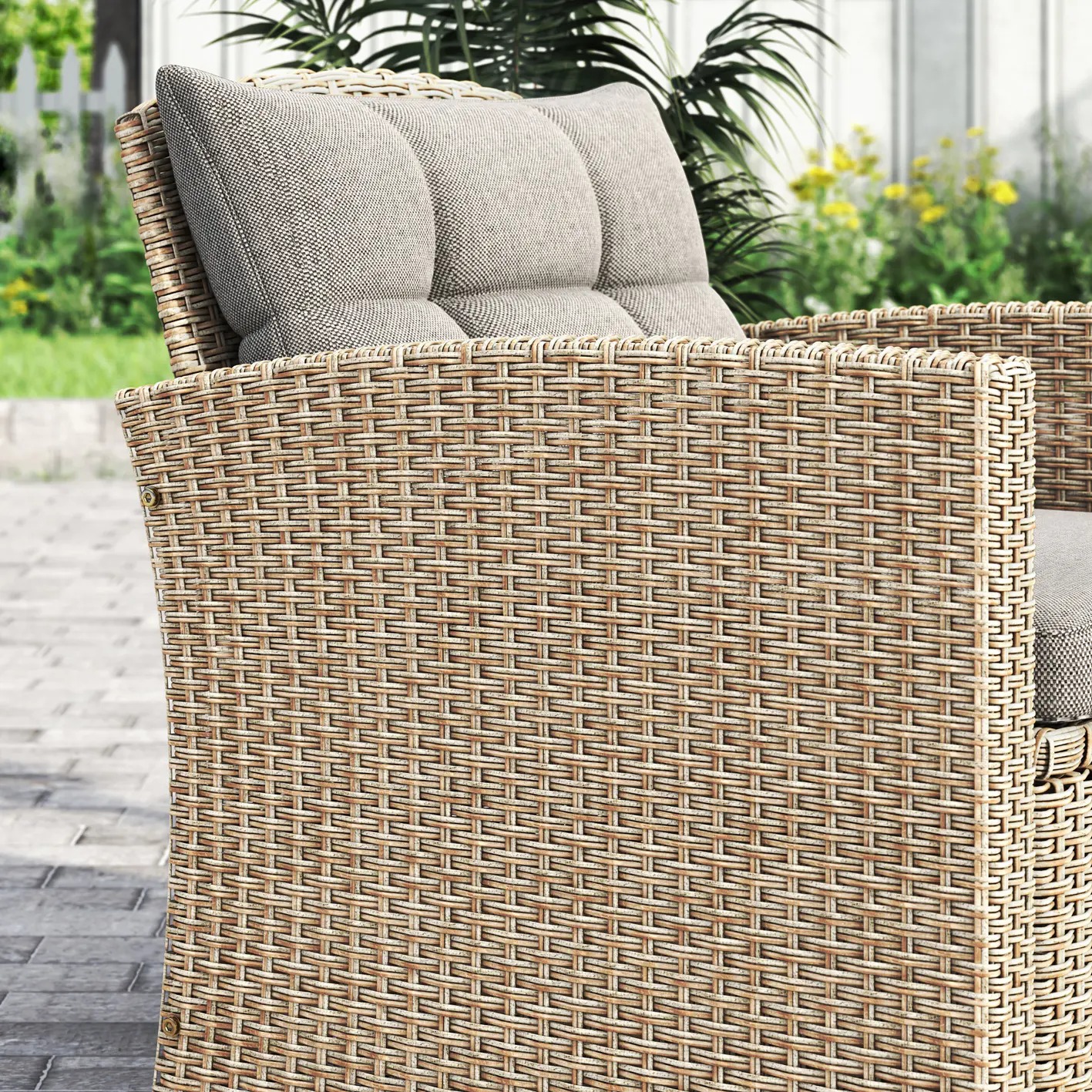 预发布站点、【Furniture】Corvus Armitage 8-piece Outdoor Wicker Sofa Set with Cushions - Light Grey、mysite-12345