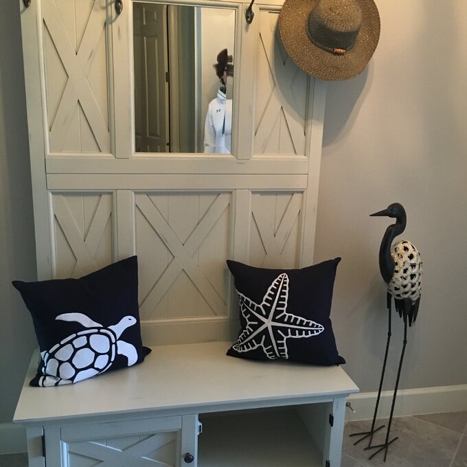 预发布站点、【Furniture】Lana 45'' Wide Mahogany Solid Wood Hall Tree with Bench、-12345