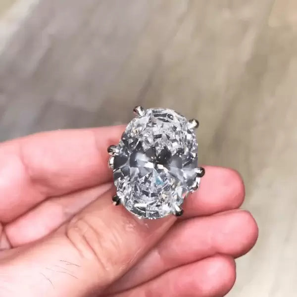 预发布站点、5.8ct Oval Cut White Sapphire Engagement Ring、testother-12345