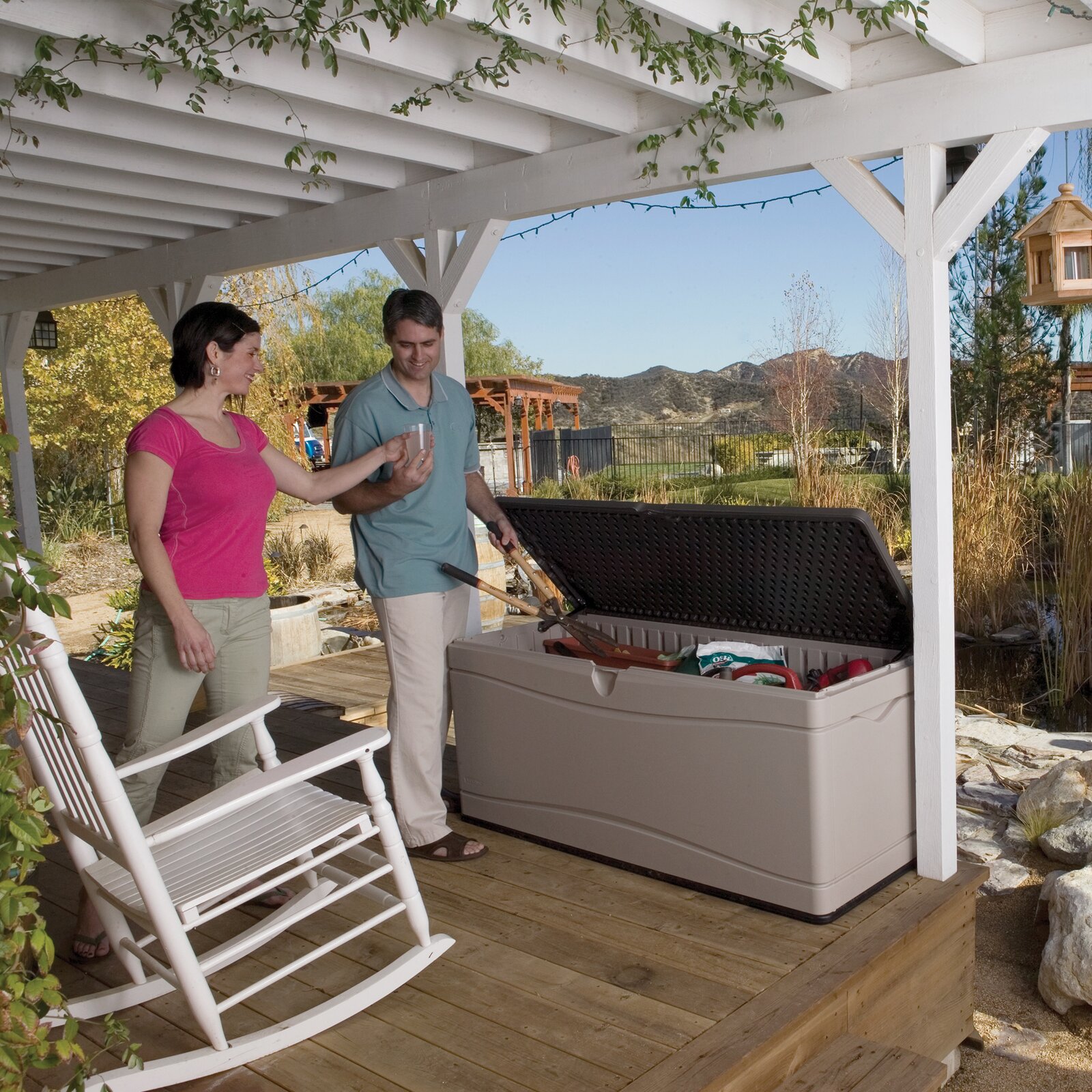 预发布站点、【Storage Shed】Lifetime 130 Gallons Gallon Water Resistant Plastic Lockable Deck Box、-12345