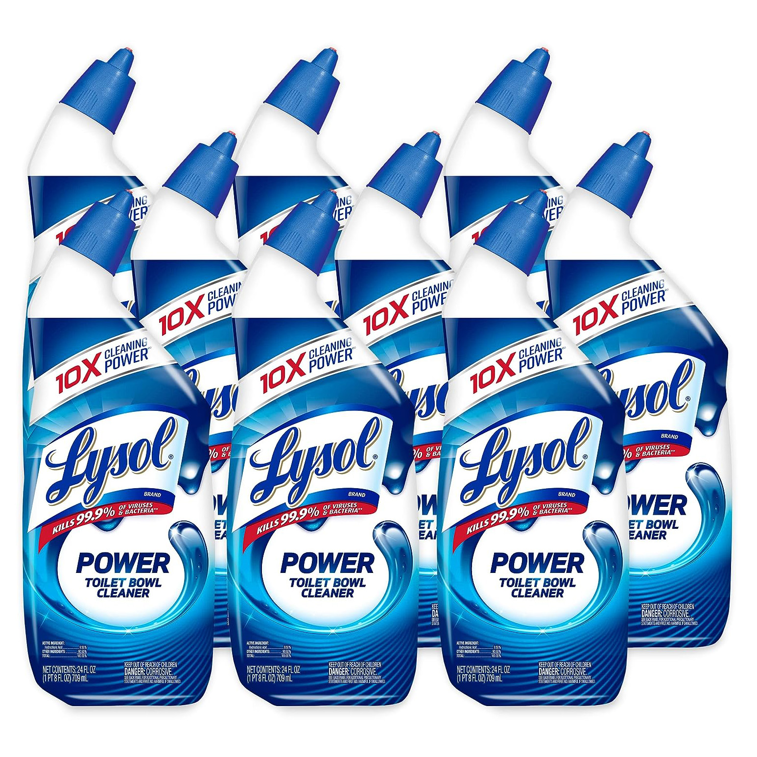 Lysol Power Toilet Bowl Cleaner Gel, For Cleaning and Disinfecting, Stain Removal, 24oz ,9 Ct , (Packaging May Vary)111mysite