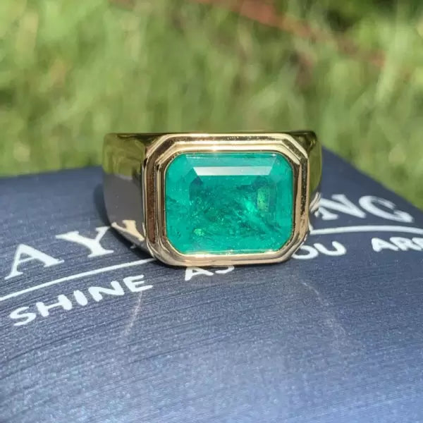 预发布站点、5.2ct Emerald Cut Emerald Engagement Ring、testother-12345