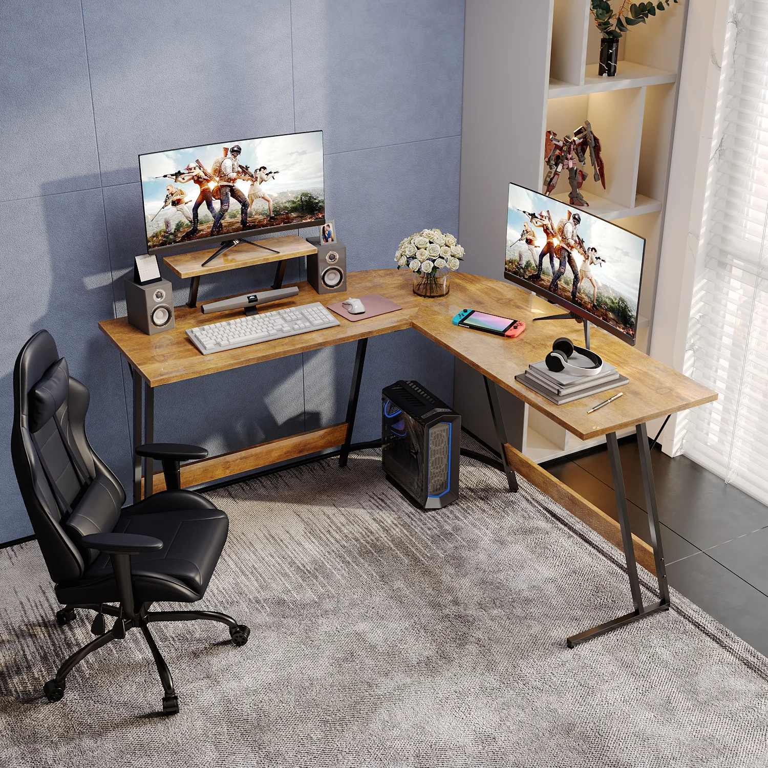 预发布站点、【Furniture】Sherri L- Shaped Gaming Desk、-12345