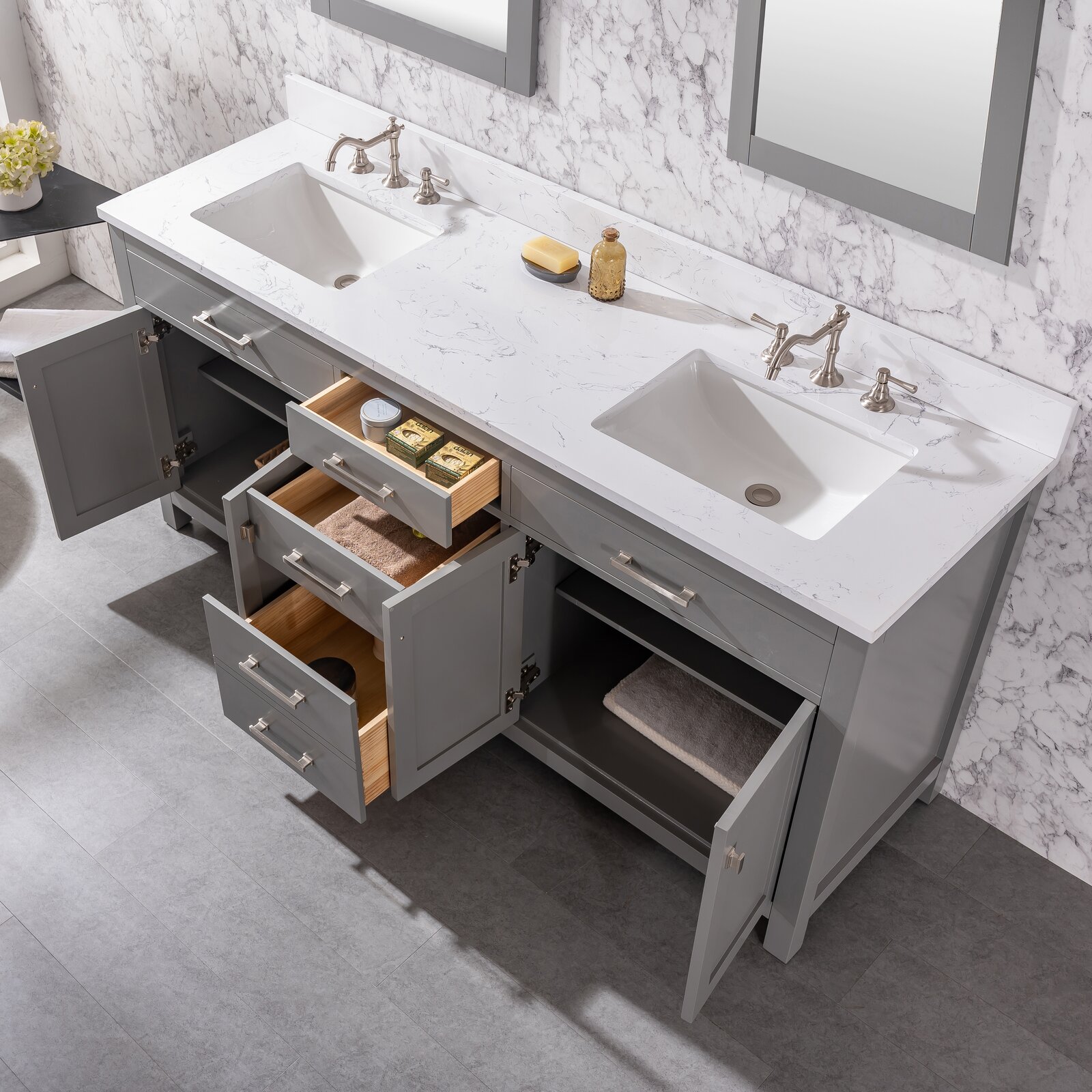 预发布站点、【Home Improvement】Atencio 72" Double Bathroom Vanity Set、-12345