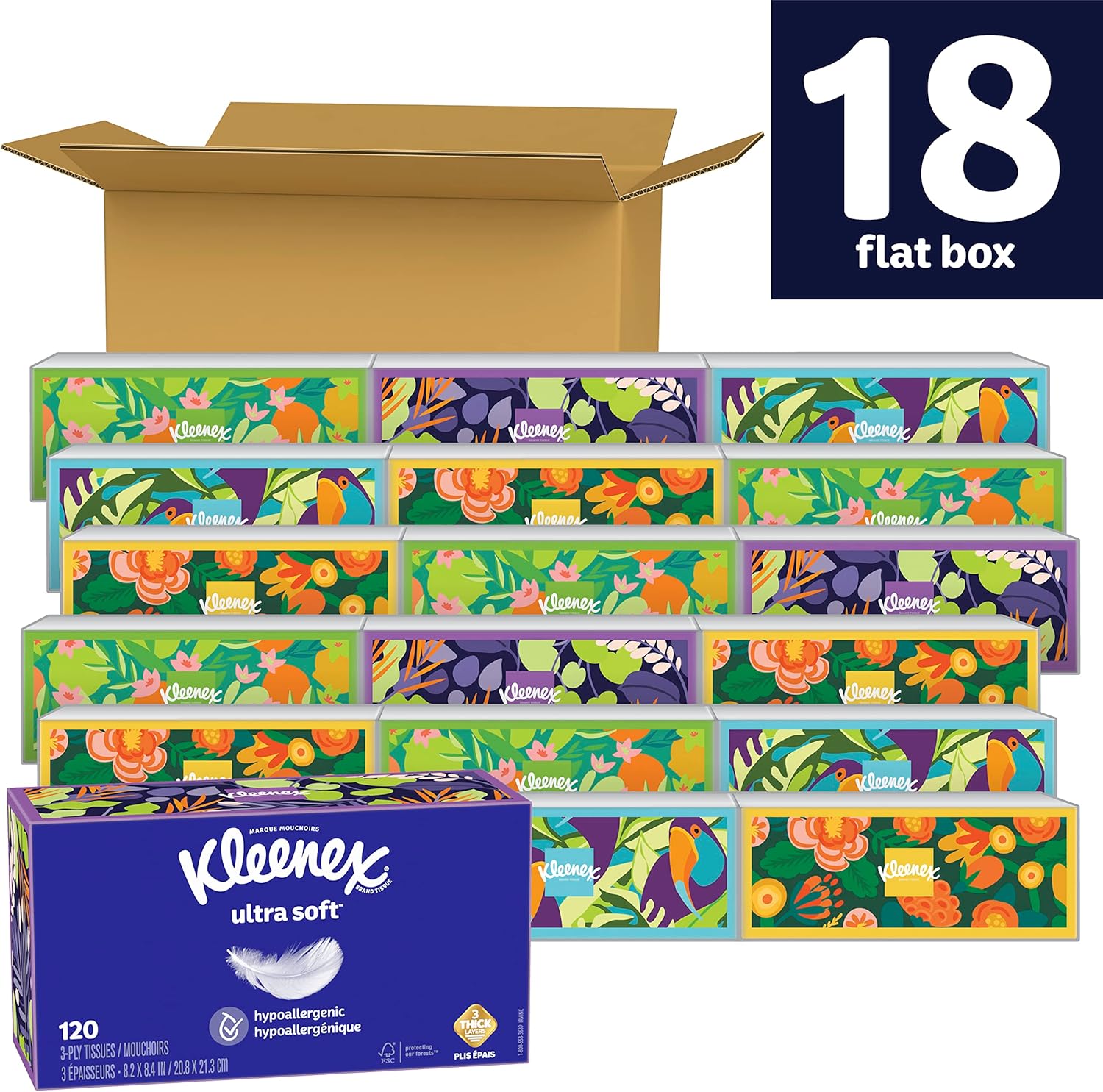 Kleenex Ultra Soft Facial Tissues, 8 Flat Boxes, 180 Tissues per Box, 3-Ply, Packaging May Vary111mysite