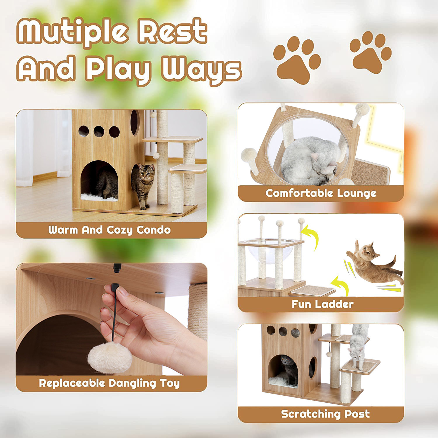 预发布站点、【Pet】52" Tavion Multi-level Cat Tree、-12345