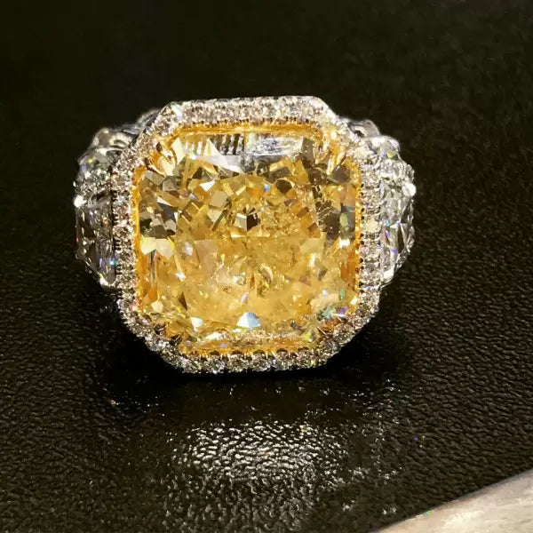 预发布站点、5.6ct Yellow Sapphire Halo Engagement Ring、testother-12345