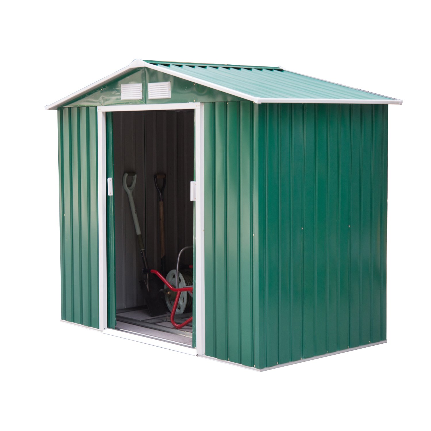 预发布站点、【Storage Shed】7' x 4' x 6' Garden storage shed metal tool shed with floor base and double doors、mysite-12345
