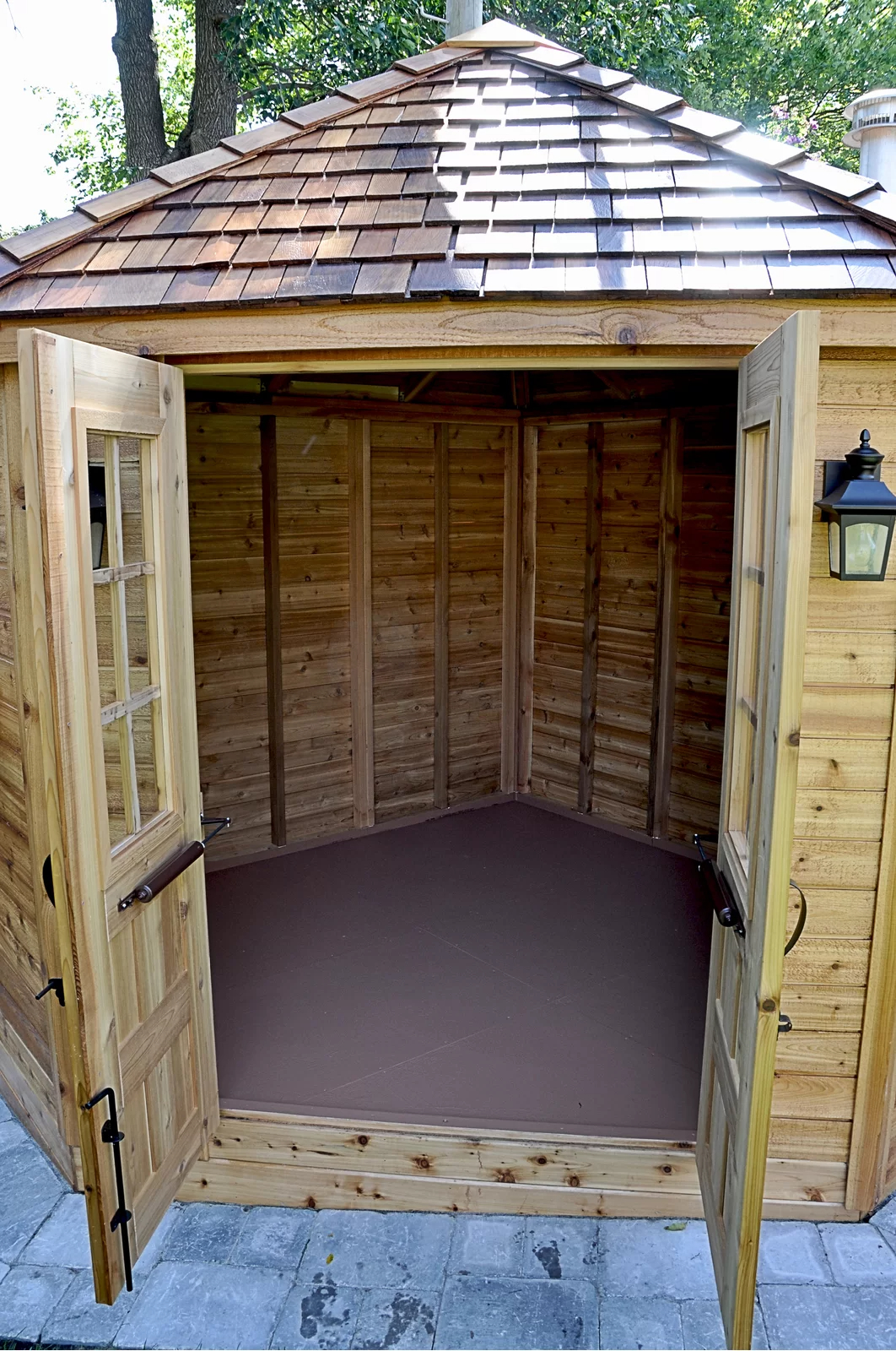 预发布站点、【Storage Shed】9 ft. W x 9ft. D Penthouse Cedar Wood Garden Shed with French Doors、-12345