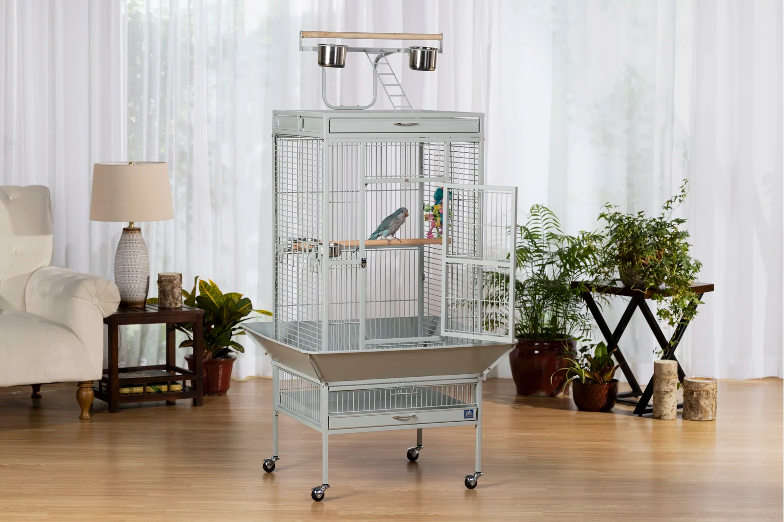 预发布站点、【Pet】Bremer Steel Play Top Floor Bird Cage with Wheels、-12345