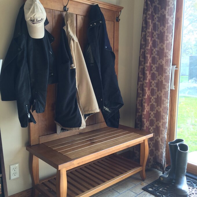 预发布站点、【Furniture】Bernnadette 40'' Wide Pine Solid Wood Hall Tree with Bench、-12345