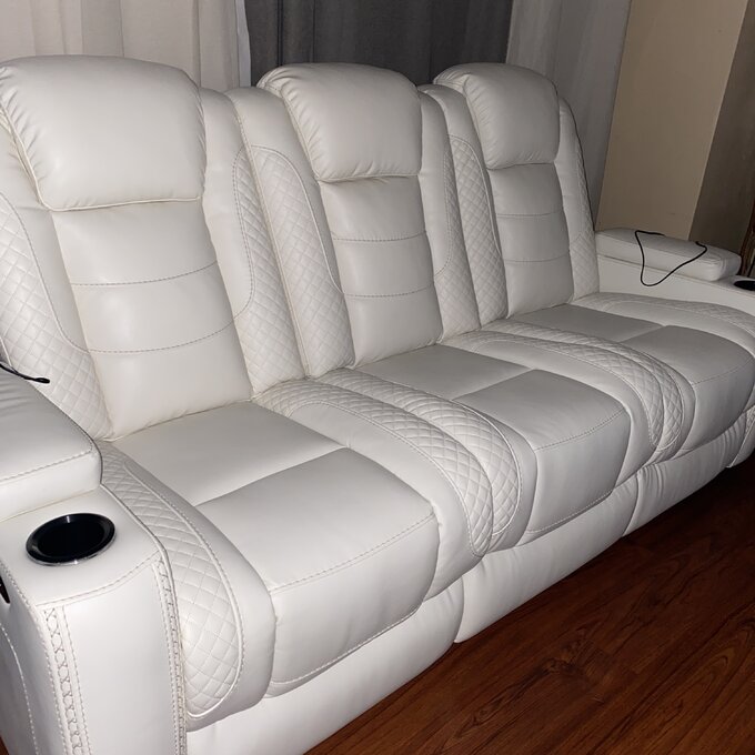 预发布站点、【Furniture】85.25'' Wide Home Theater Sofa with Cup Holder、-12345