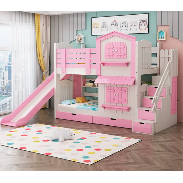 预发布站点、【Furniture】Children's Bunk Bed Mother-Child Bed Girl Bunk Bed with Wardrobe Slide、mysite-12345