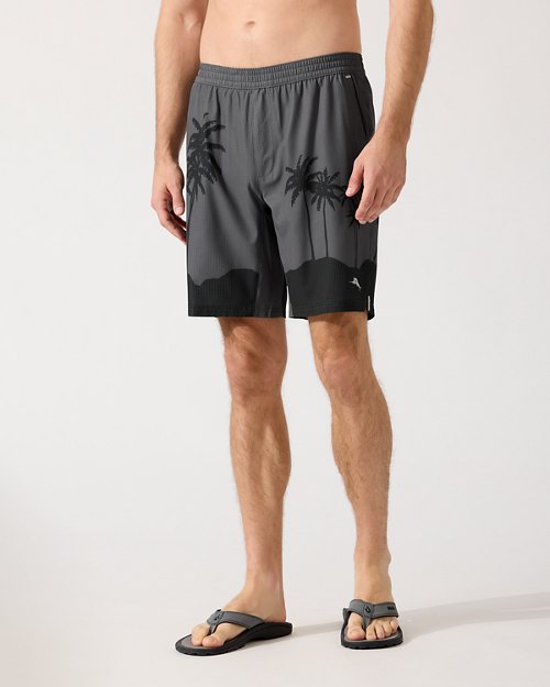 预发布站点、Big and Tall Monterey Coast Midnight IslandZone Elastic-Waist Shortsenglish、-12345