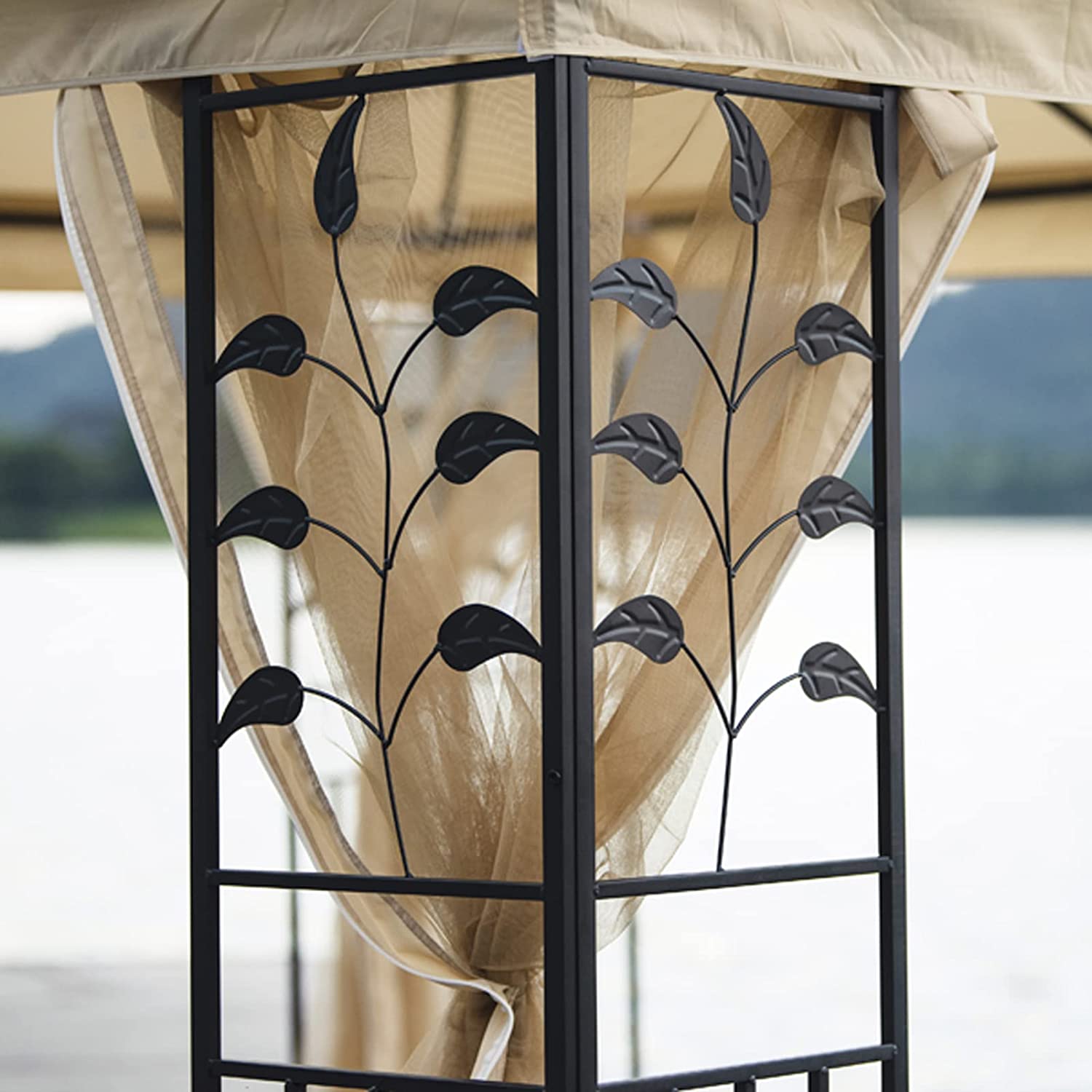 预发布站点、【Gazebo】10x10 Ft Patio BBQ Gazebo w/Side Wall & Mosquito Netting for Outdoor Party Activities, Beige、mysite-12345