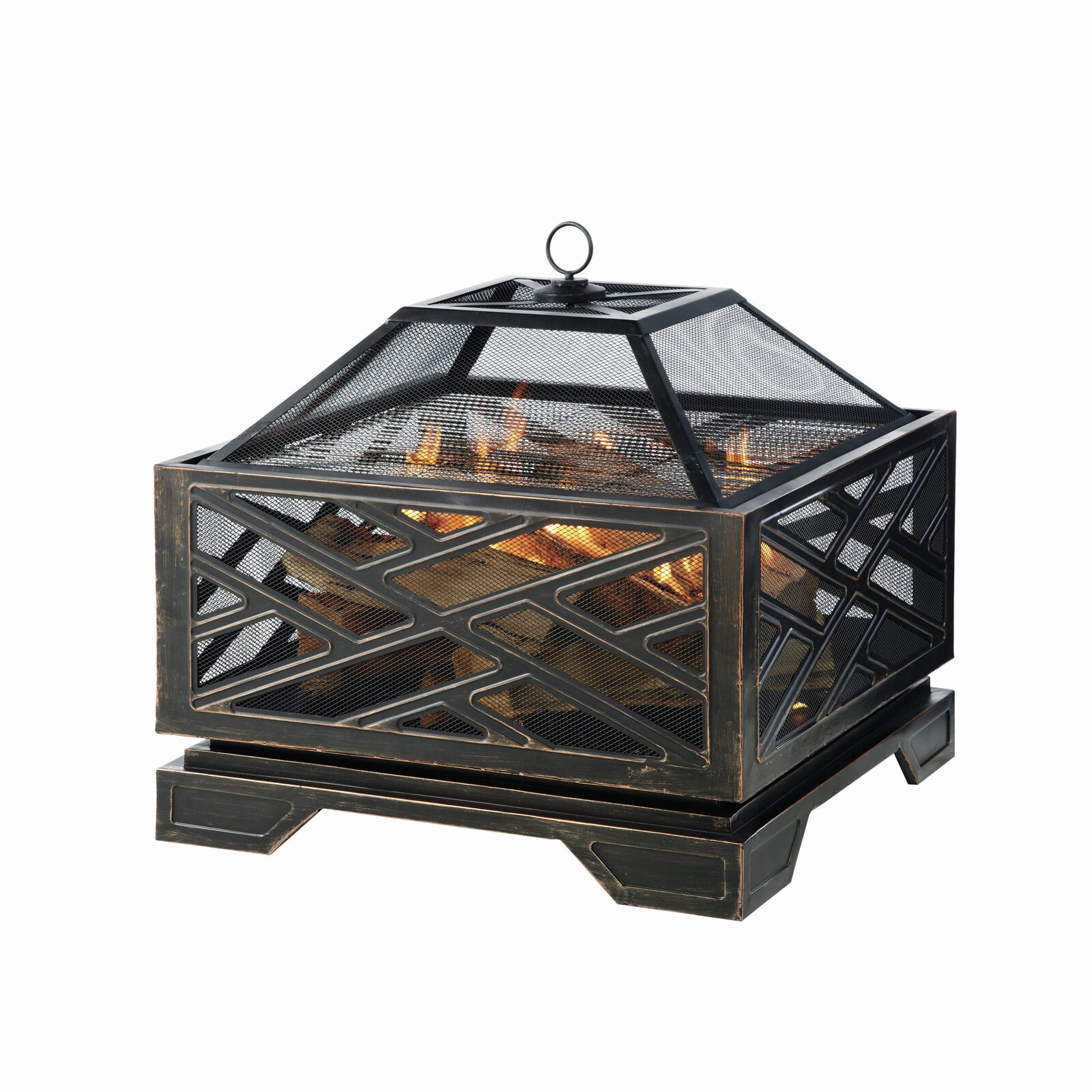 预发布站点、【Sports&Outdoors】Telvin 26'' H x 26'' W Steel Wood Burning Outdoor Fire Pit with Lid、-12345