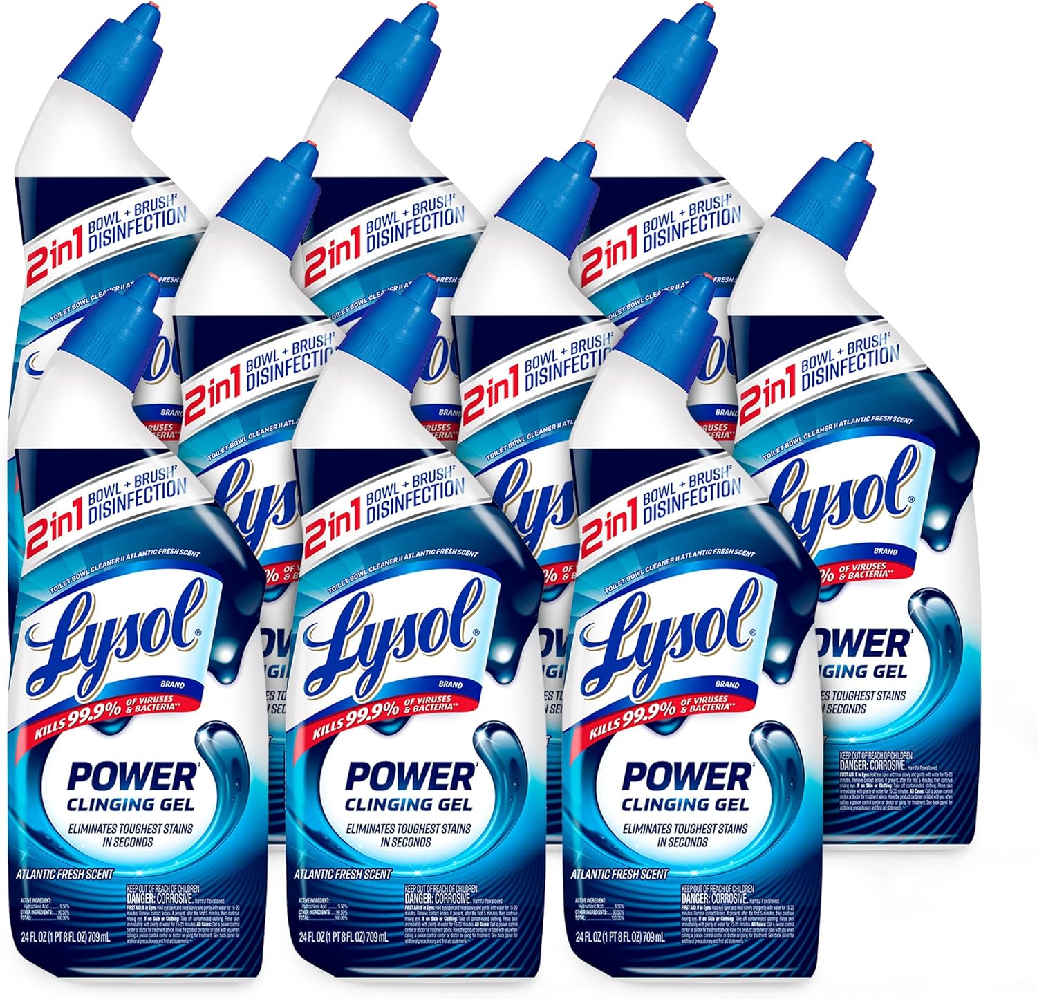 Lysol Power Toilet Bowl Cleaner Gel, For Cleaning and Disinfecting, Stain Removal, 24oz ,9 Ct , (Packaging May Vary)111mysite