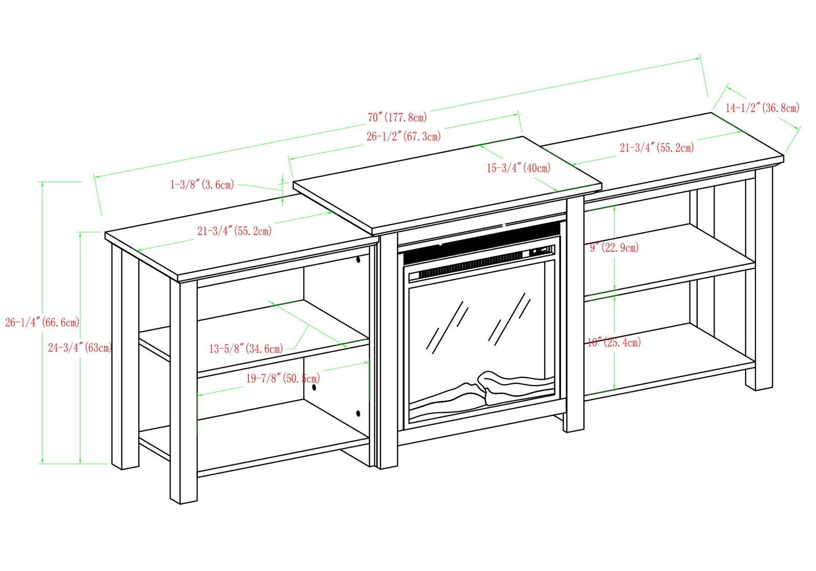 预发布站点、【Furniture】Woodbury TV Stand for TVs up to 78" with Fireplace Included、-12345