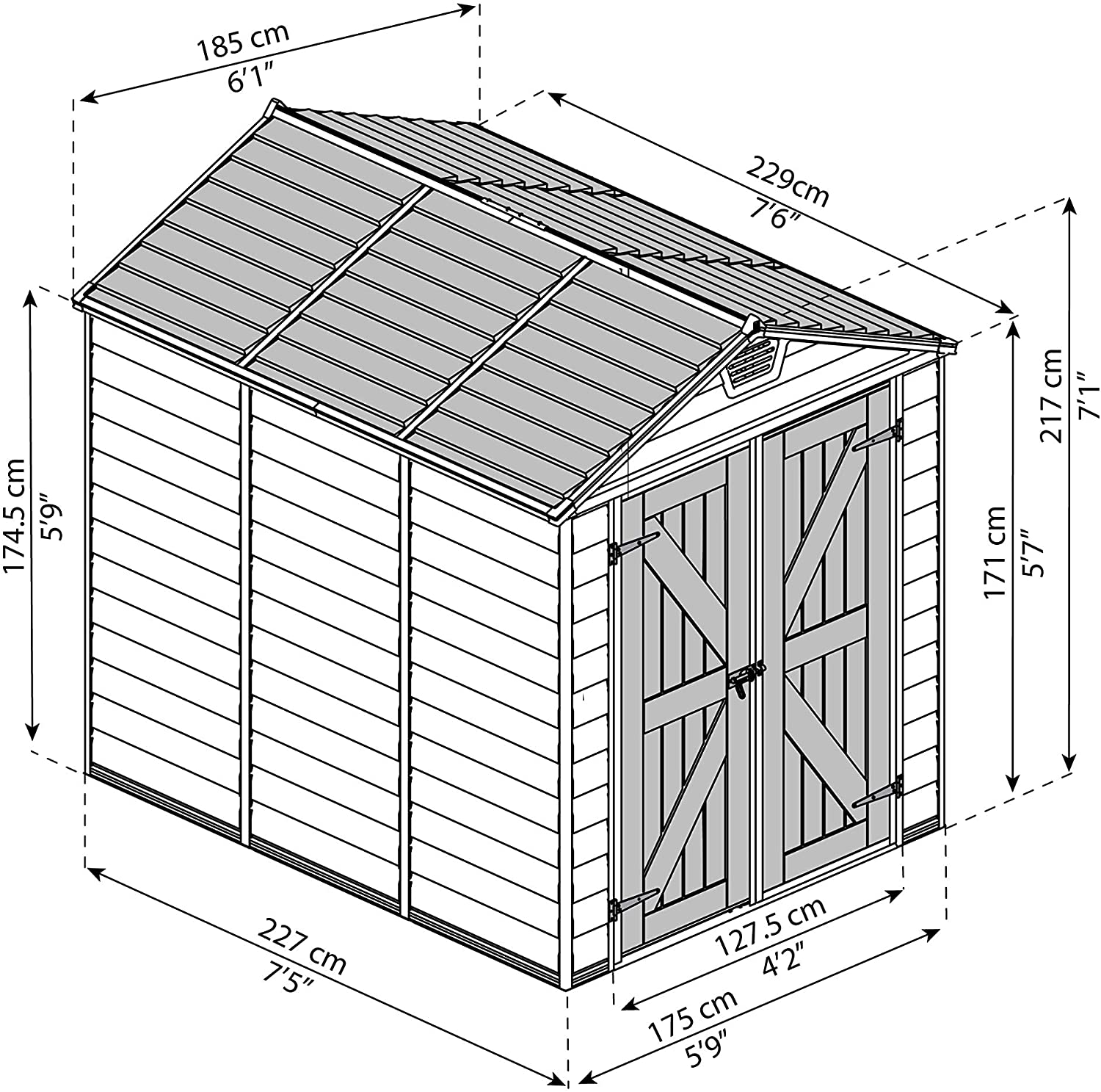 预发布站点、【Storage Shed】SkyLight 6 ft. W x 8 ft. D Plastic Storage Shed、mysite-12345