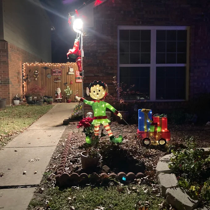 预发布站点、【Décor】2 Piece Elf Pulling Wagon Lighted Display Set、-12345