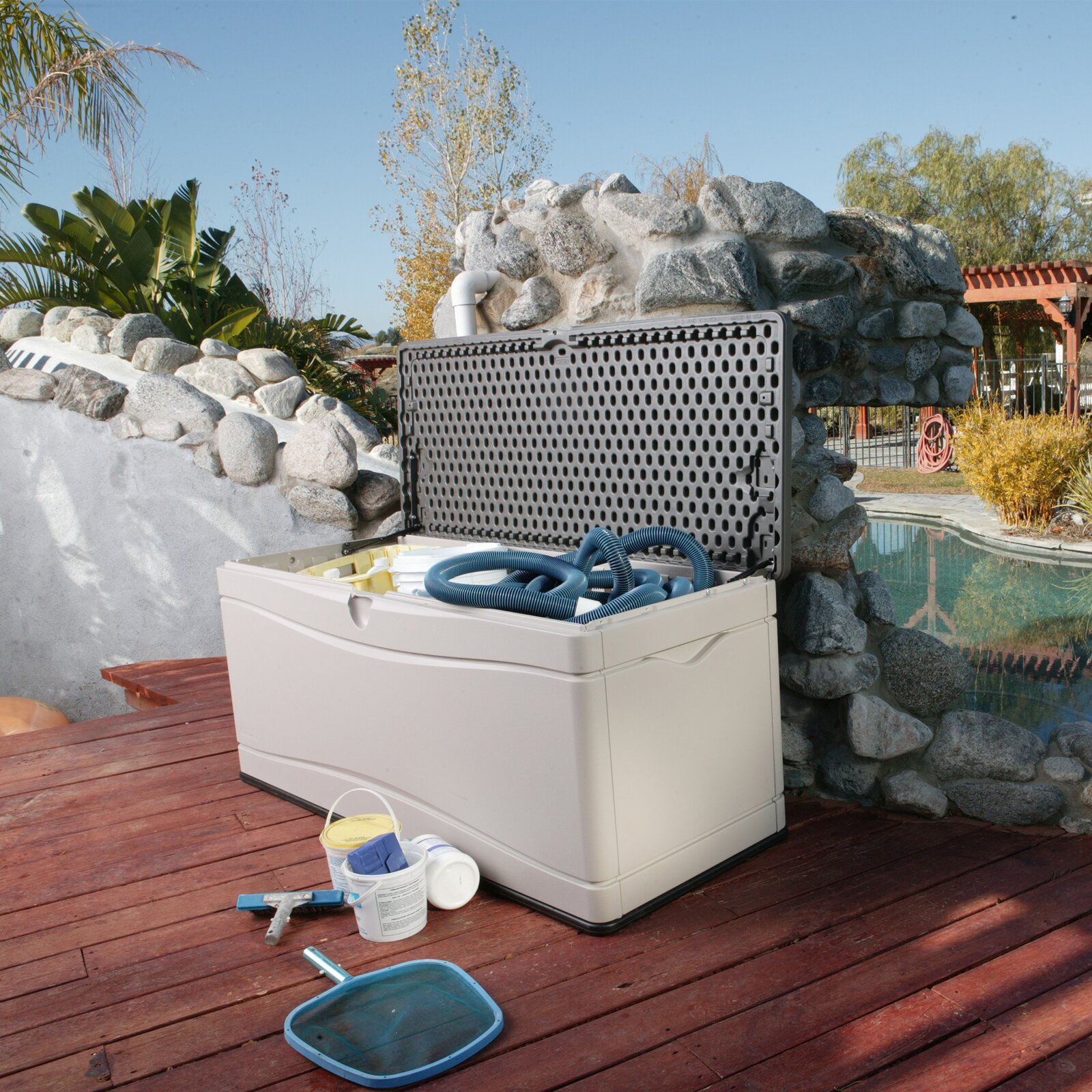 预发布站点、【Storage Shed】Lifetime 130 Gallons Gallon Water Resistant Plastic Lockable Deck Box、-12345