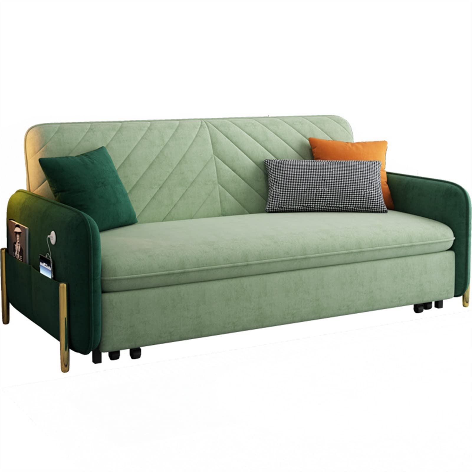 预发布站点、【Furniture】【BS】King Bed Sofa Green Upholstered Convertible Sofa、-12345