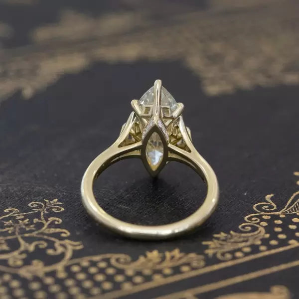 预发布站点、5ct Marquise Cut White Sapphire Engagement Ring in Gold、testother-12345