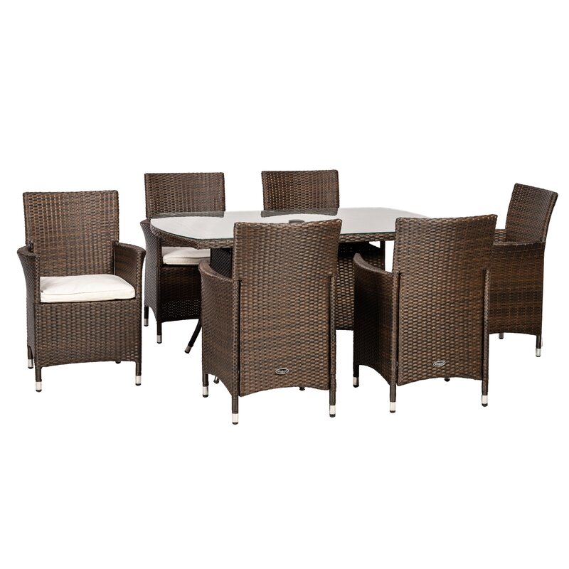 预发布站点、【Furniture】Rectangular 6 - Person 150Cm Long Dining Set with Cushions、mysite-12345