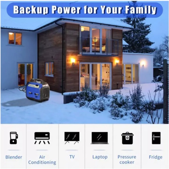 预发布站点、3300W Ultra Quiet Portable Generator, Gas Powered, EPA Compliant、-12345