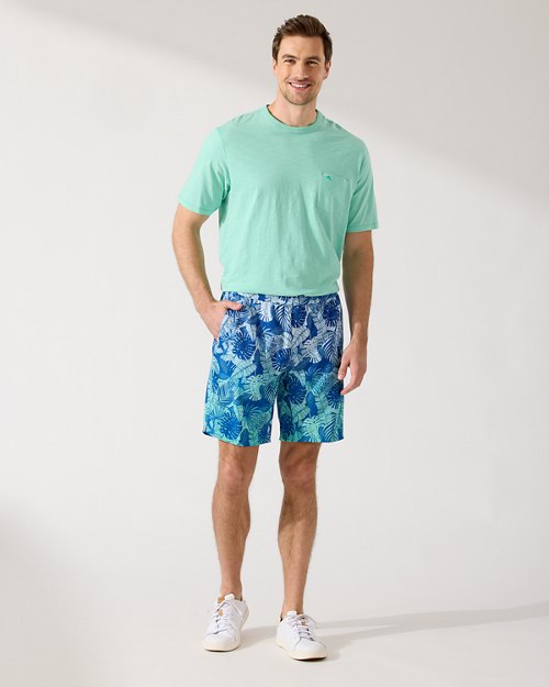 预发布站点、Big and Tall Monterey Coast Ombré Palms IslandZone Elastic-Waist Shortsenglish、-12345