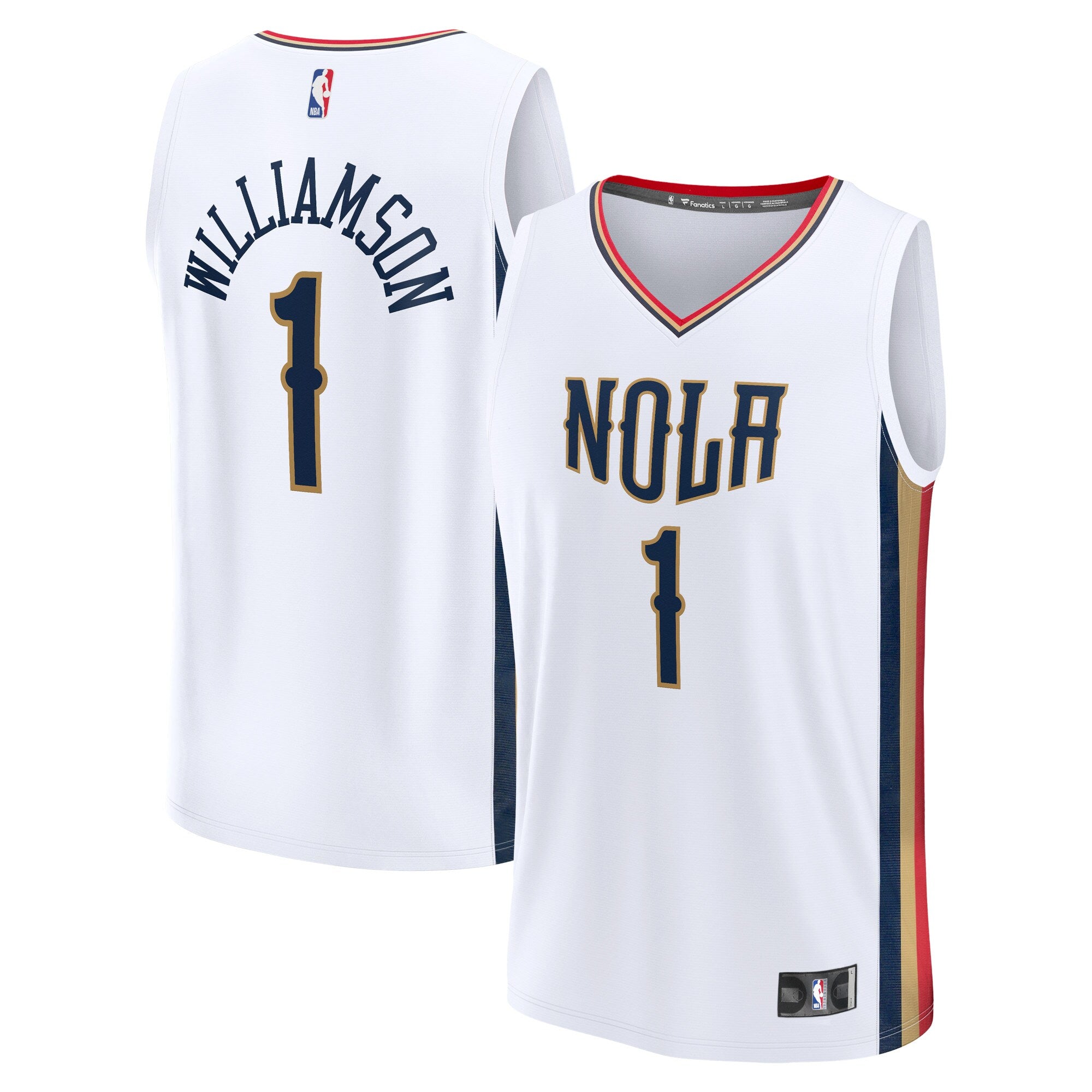 预发布站点、Zion Williamson New Orleans Pelicans Fanatics Branded 2021/22 Fast Break Replica Jersey - City Edition - White、FF-CUSTOM-12345