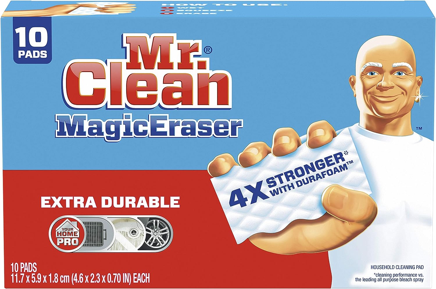 Mr. Clean Magic Eraser, Extra Durable, Shoe, Bathroom, and Shower Cleaner, Cleaning Pads with Durafoam, 10 Count111mysite