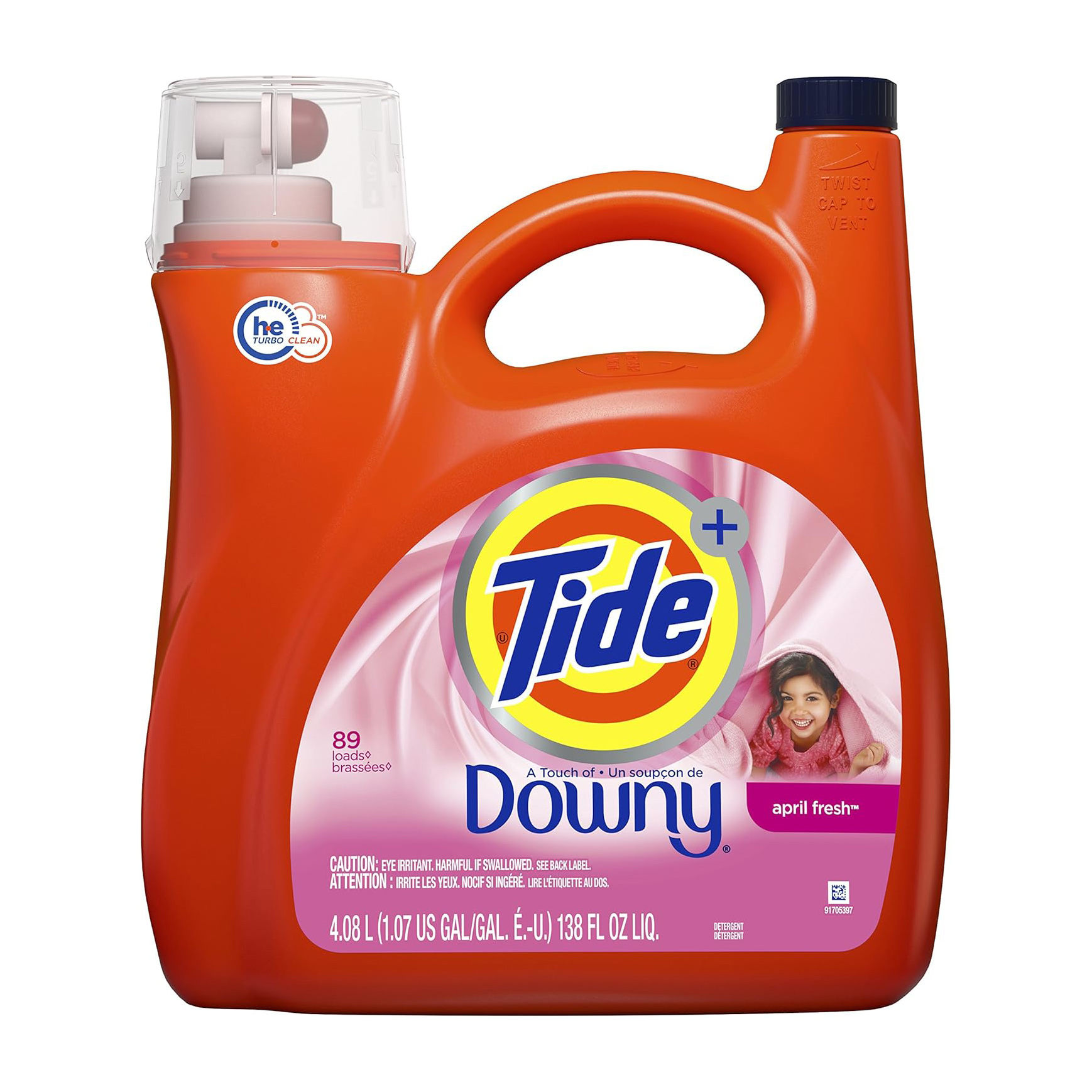 Tide plus Downy Liquid Laundry Detergent Soap, April Fresh Scent, HE Compatible, 94 Loads, 132 fl oz111mysite