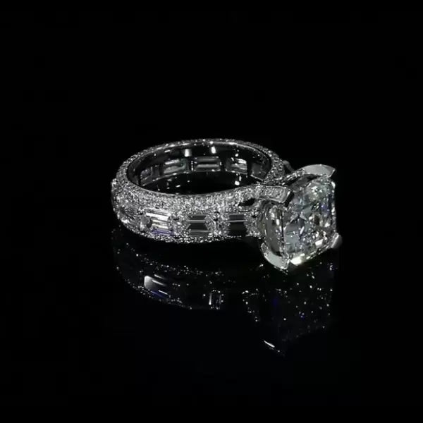 预发布站点、5.06ct Asscher Cut White Sapphire Engagement Ring、testother-12345